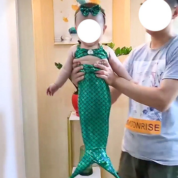 Φορμάκι με ουρά γοργόνας για φωτογράφηση νεογέννητων - χωρίς μανίκια, χωρίς κουκούλα, λεπτή ύφανση, 50% πολυεστέρας σε βαμβακομίγμα