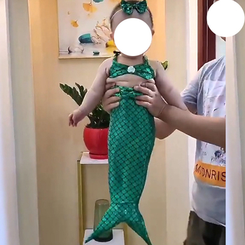 Φορμάκι με ουρά γοργόνας για φωτογράφηση νεογέννητων - χωρίς μανίκια, χωρίς κουκούλα, λεπτή ύφανση, 50% πολυεστέρας σε βαμβακομίγμα