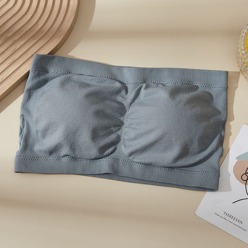 Bezrameni tube top s ugrađenim jastučićima za prsa, pune čaše, tanke oblikovane čaše, prozračni najlon, korzet stil