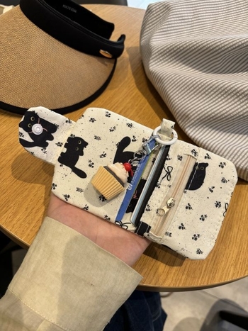 Platnena torbica s višestrukim pretincima za kartice i novac, unisex, studentski stil, kućno skladištenje