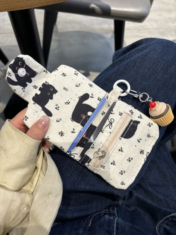 Platnena torbica s višestrukim pretincima za kartice i novac, unisex, studentski stil, kućno skladištenje