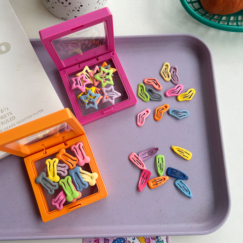 BB клип за коса – мини костна форма с акценти звезда и сърце, сплав, ръчна изработка, корейски стил, Yiwu произход