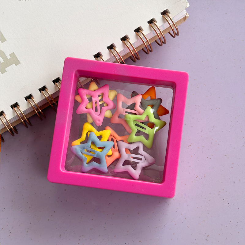 BB клип за коса – мини костна форма с акценти звезда и сърце, сплав, ръчна изработка, корейски стил, Yiwu произход