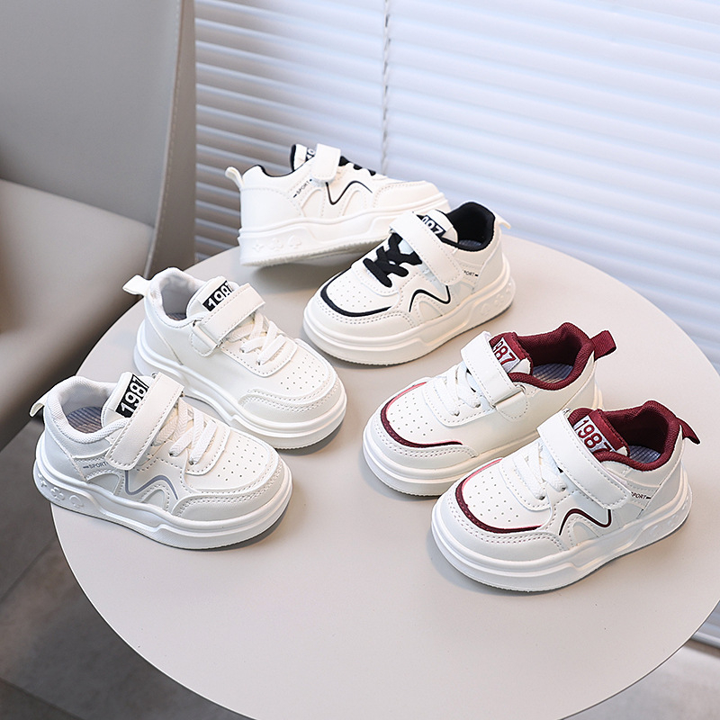 Dječje tenisice od mikrovlaknaste kože sa Velcro zatvaranjem, gumeni potplat, prugasti casual dizajn, unisex, za uzrast 1–6 godina