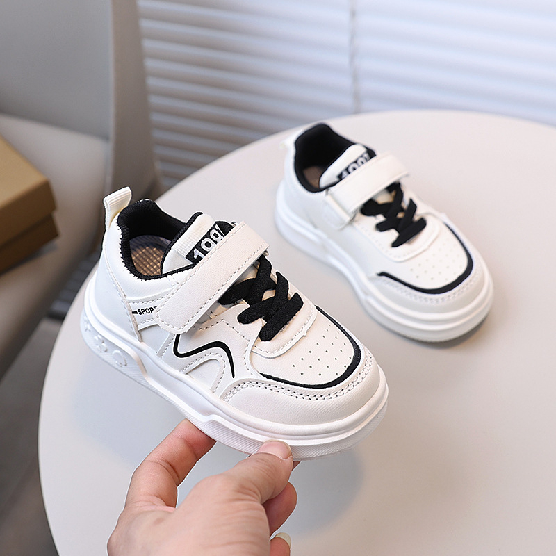 Dječje tenisice od mikrovlaknaste kože sa Velcro zatvaranjem, gumeni potplat, prugasti casual dizajn, unisex, za uzrast 1–6 godina