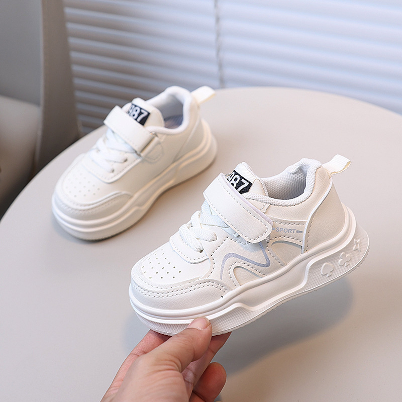 Dječje tenisice od mikrovlaknaste kože sa Velcro zatvaranjem, gumeni potplat, prugasti casual dizajn, unisex, za uzrast 1–6 godina
