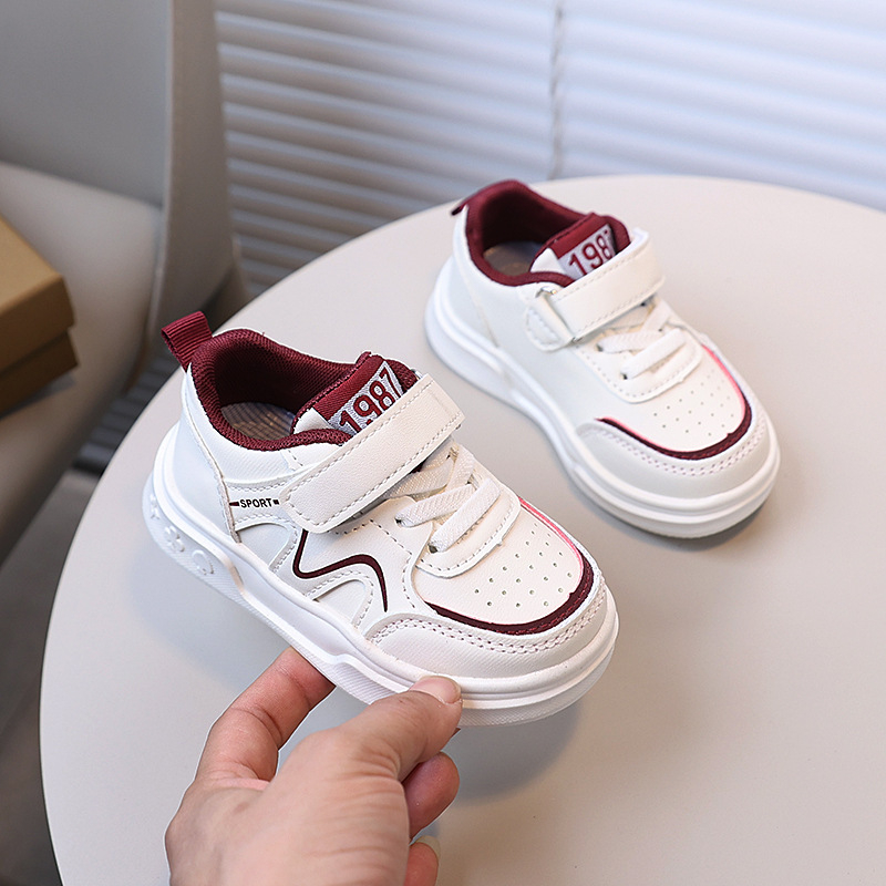 Dječje tenisice od mikrovlaknaste kože sa Velcro zatvaranjem, gumeni potplat, prugasti casual dizajn, unisex, za uzrast 1–6 godina