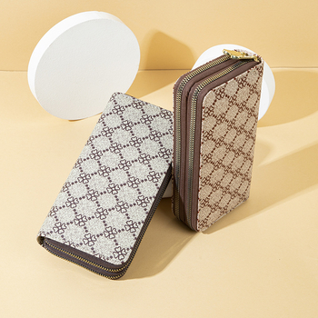 Clutch torba s tiskom četverolistne djeteline, velika kapaciteta, dvostruki zatvarači (PU koža; Bloomlane; poliester podstava)