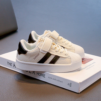 Dječje tenisice Shell-Toe s debelim đonom, PU gornji materijal, Velcro zatvarač, niski kroj, uzrast 1–6 godina