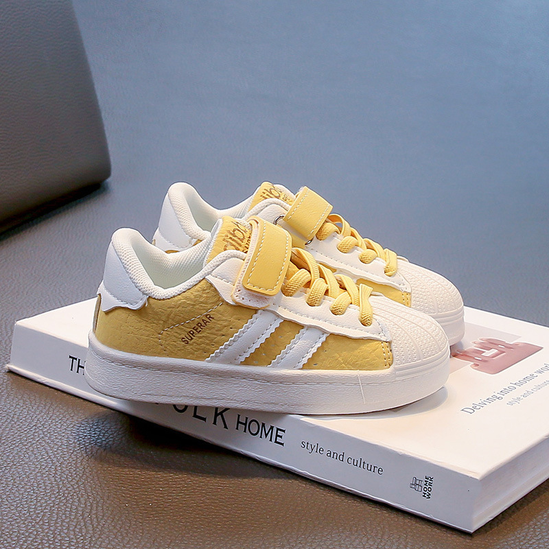Dječje tenisice Shell-Toe s debelim đonom, PU gornji materijal, Velcro zatvarač, niski kroj, uzrast 1–6 godina