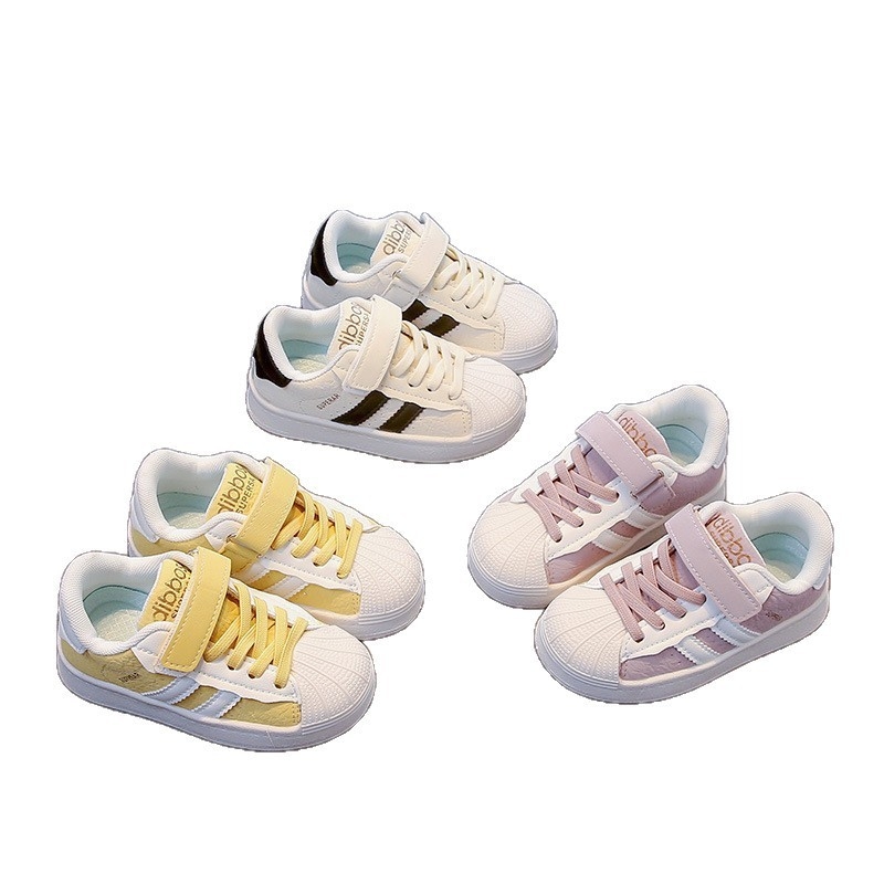 Dječje tenisice Shell-Toe s debelim đonom, PU gornji materijal, Velcro zatvarač, niski kroj, uzrast 1–6 godina