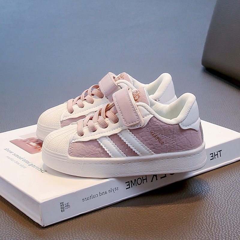 Dječje tenisice Shell-Toe s debelim đonom, PU gornji materijal, Velcro zatvarač, niski kroj, uzrast 1–6 godina