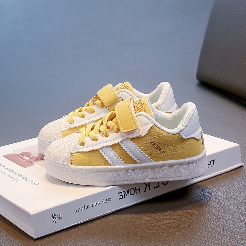 Dječje tenisice Shell-Toe s debelim đonom, PU gornji materijal, Velcro zatvarač, niski kroj, uzrast 1–6 godina