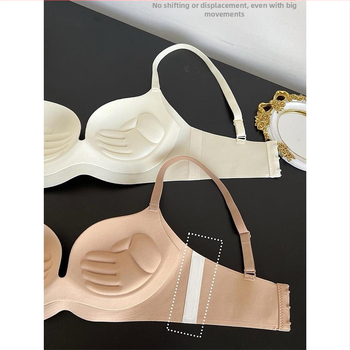 Podprsenka s trubkovým strihom, bez výstuh, pevné košíčky, nylonová tkanina, zadné zapínanie na tri rady háčikov