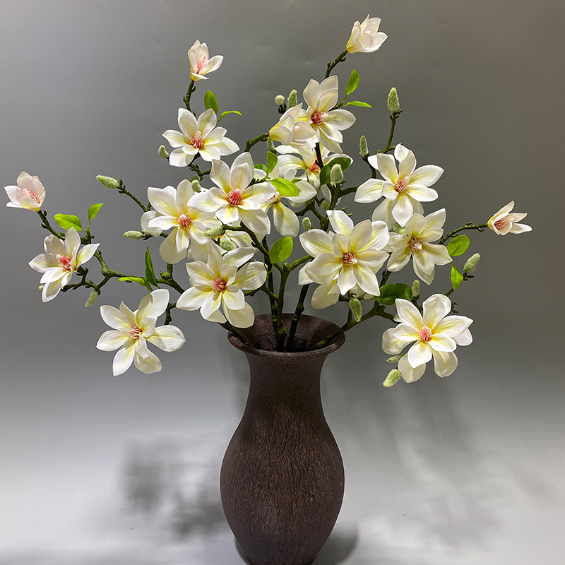Umjetna magnolija – svilen cvijet, stalak na podu, za vjenčanja, vanjske prostore, rekvizite za fotografiju i kućnu dekoraciju