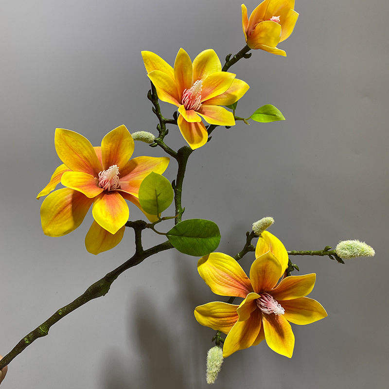 Umjetna magnolija – svilen cvijet, stalak na podu, za vjenčanja, vanjske prostore, rekvizite za fotografiju i kućnu dekoraciju
