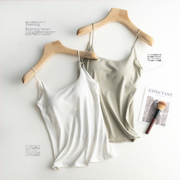 Дамска камизола без гръб със Sling презрамки и вградена подплата за бюст, едноцветна тъкан памук-вискоза