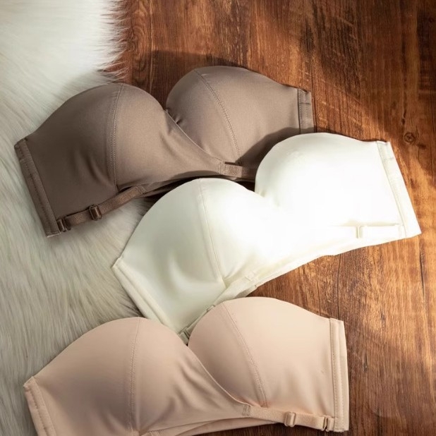 Bezramienkový, bezšvový podprsenka pre ženy, push-up pre malé prsia, odnímateľné dvojité ramienka, zadné štyri rady háčikov, Modal látka