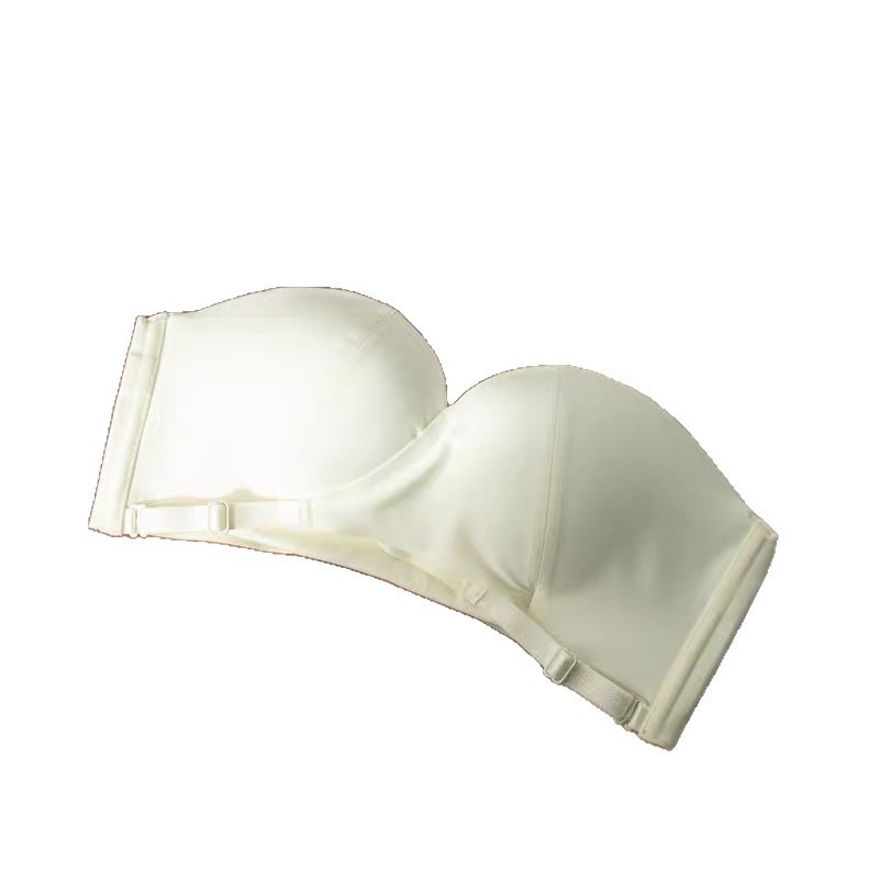 Bezramienkový, bezšvový podprsenka pre ženy, push-up pre malé prsia, odnímateľné dvojité ramienka, zadné štyri rady háčikov, Modal látka