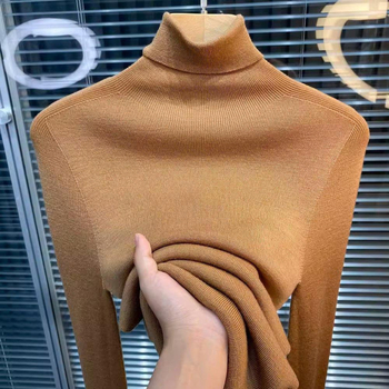 Pleteni džemper s visokim ovratnikom, mješavina ovčje vune i ice silk, Lolita stil