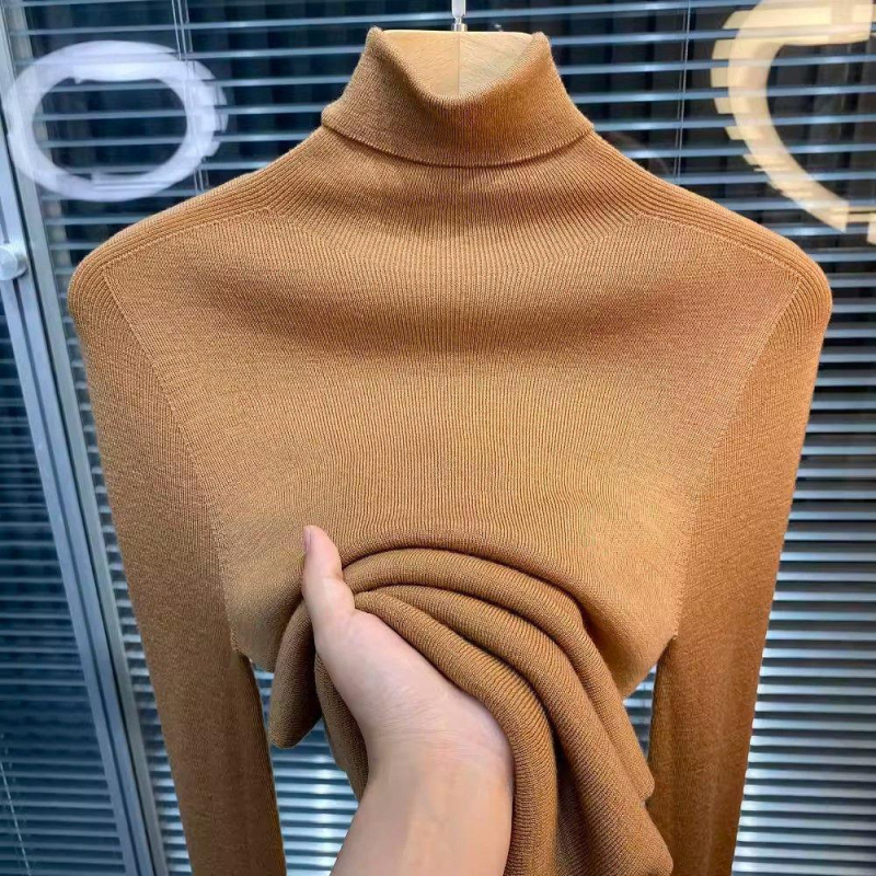 Pleteni džemper s visokim ovratnikom, mješavina ovčje vune i ice silk, Lolita stil