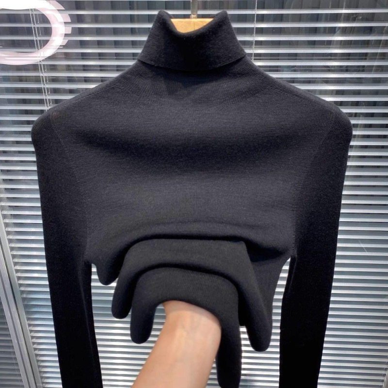 Pleteni džemper s visokim ovratnikom, mješavina ovčje vune i ice silk, Lolita stil