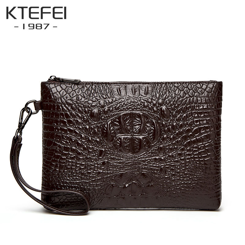 Мъжки клъч от PU кожа, крокодилски модел, водоустойчив, модел k-1003, стил бизнес пътуване