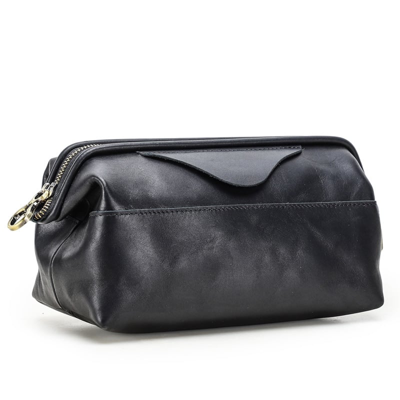 Мъжка кожена клъч чанта с RFID защита и Airtag съвместимост, водоустойчива (истинска кожа; първи слой кожа; RFID защита; Airtag съвместимост; водоустойчивост)