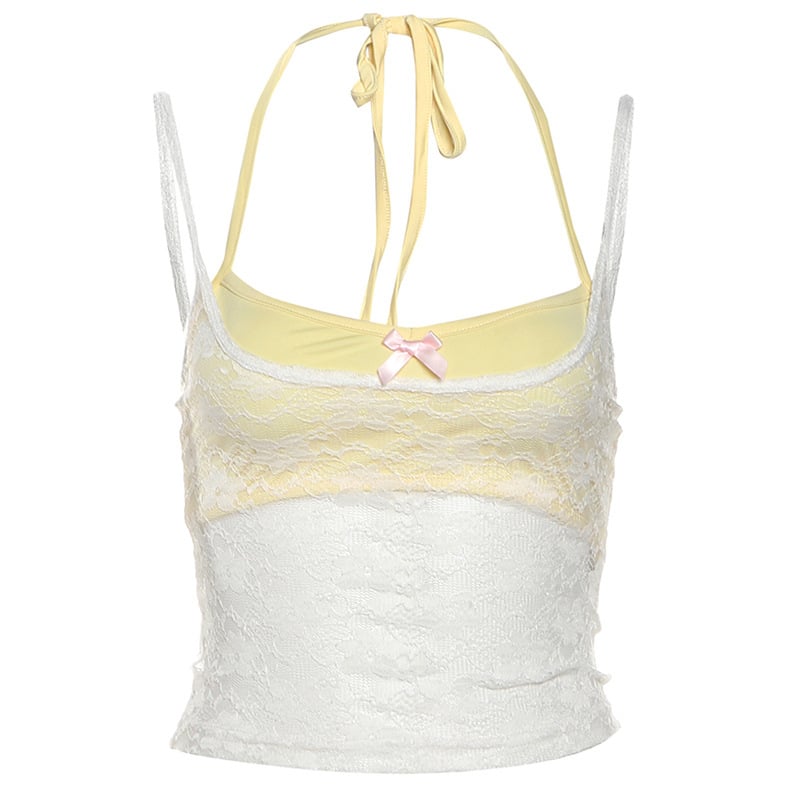 Двучастков дамски комплект: мрежеста халтер топ и wrap горнище, полиестер 90–95%, къс силует, уличен стил, лято 2024