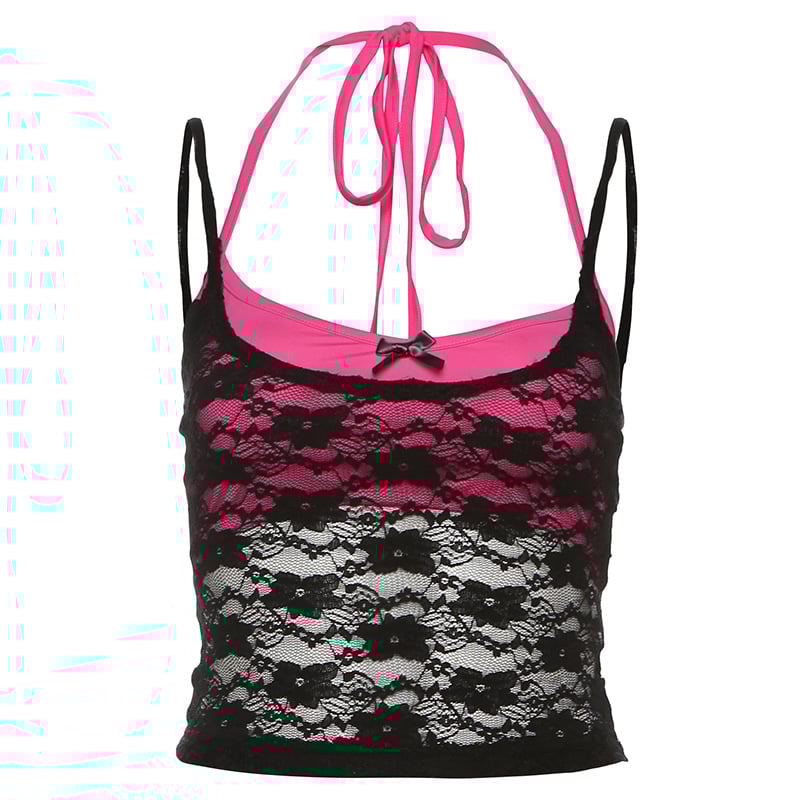 Двучастков дамски комплект: мрежеста халтер топ и wrap горнище, полиестер 90–95%, къс силует, уличен стил, лято 2024