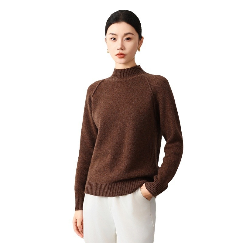 Пуловер, Yak fleece, полуторна яка, раглан стил ръкави, свободен крой, дълги ръкави