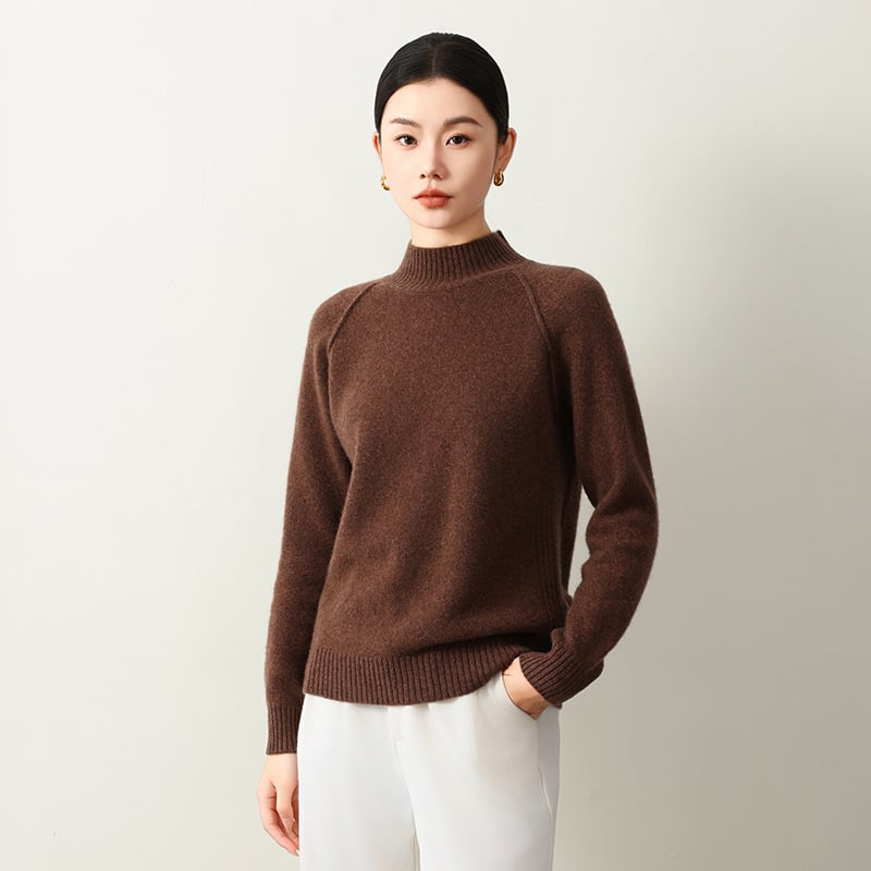 Пуловер, Yak fleece, полуторна яка, раглан стил ръкави, свободен крой, дълги ръкави