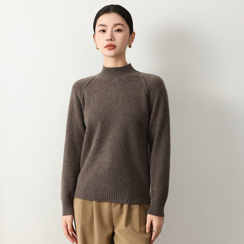 Пуловер, Yak fleece, полуторна яка, раглан стил ръкави, свободен крой, дълги ръкави