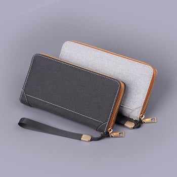 Geantă de mână din pânză pentru bărbați, clutch cu fermoar – stil urban, model geometric, căptușeală din pânză, ultra-ușoară
