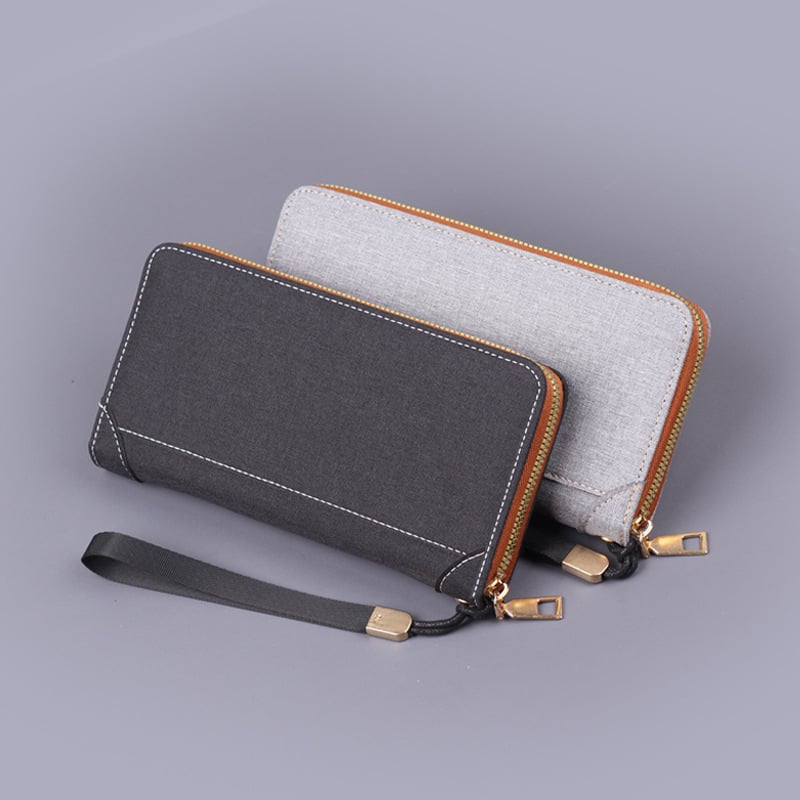 Geantă de mână din pânză pentru bărbați, clutch cu fermoar – stil urban, model geometric, căptușeală din pânză, ultra-ușoară