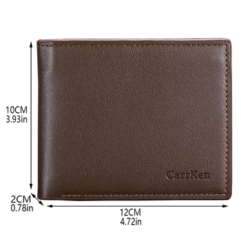 Portofel mic pentru bărbați, cu țesătură gravată, PU, slot SIM, mai multe buzunare pentru carduri, fermoar cu trei segmente