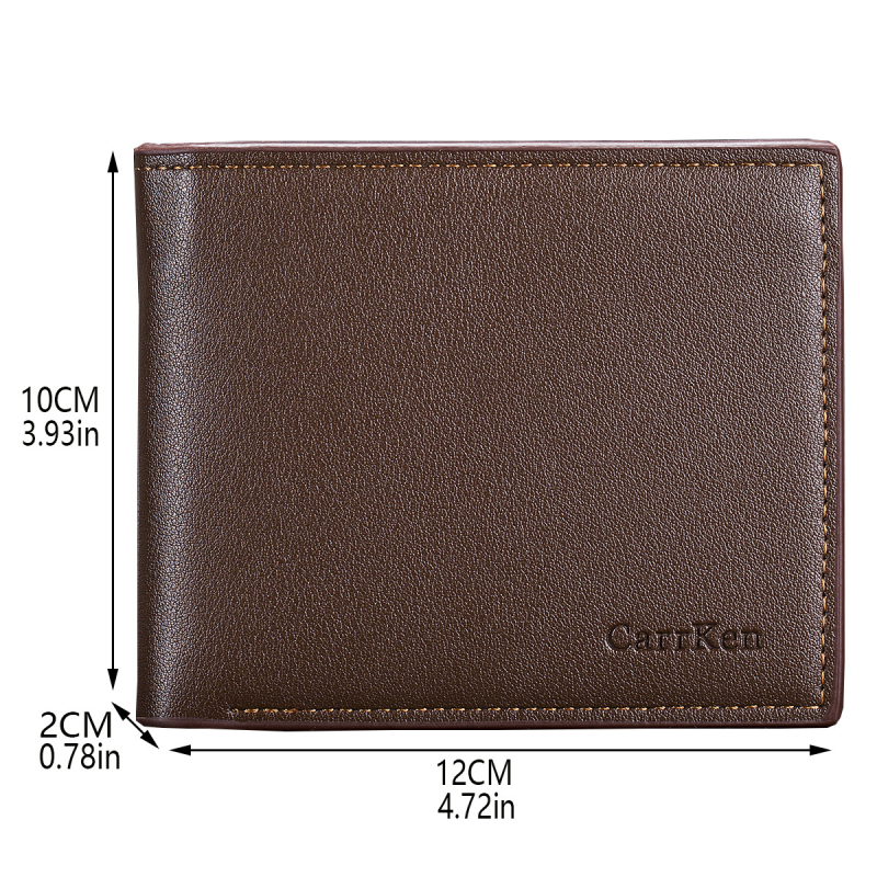 Portofel mic pentru bărbați, cu țesătură gravată, PU, slot SIM, mai multe buzunare pentru carduri, fermoar cu trei segmente