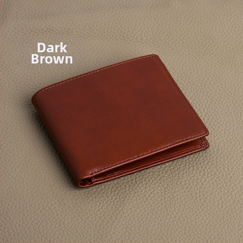 Portofel Mi'an pentru bărbați, din piele naturală, tri-fold, piele de vită de primă clasă, ultra-ușor cu extensie, mare capacitate