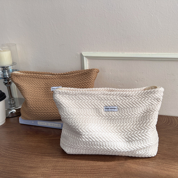Női kozmetikai táska — Luxus clutch nagy kapacitás, Poliészter külső, Pamut bélés, Cipzáras zárás