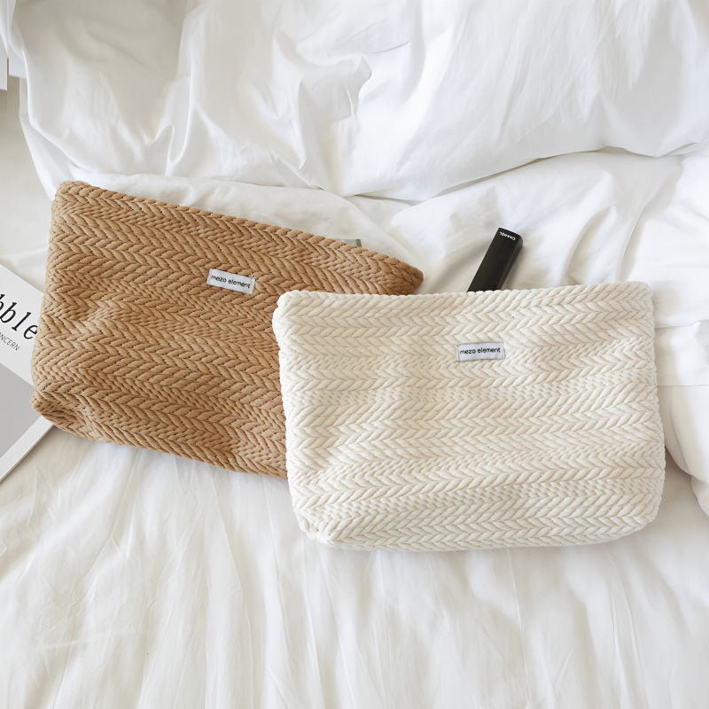 Női kozmetikai táska — Luxus clutch nagy kapacitás, Poliészter külső, Pamut bélés, Cipzáras zárás