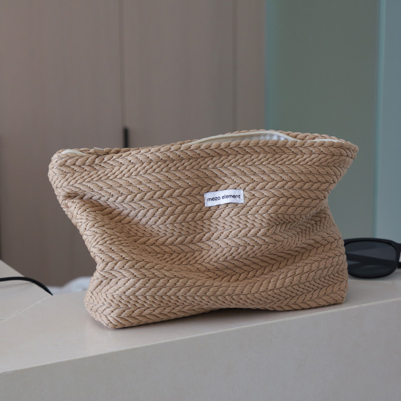 Női kozmetikai táska — Luxus clutch nagy kapacitás, Poliészter külső, Pamut bélés, Cipzáras zárás