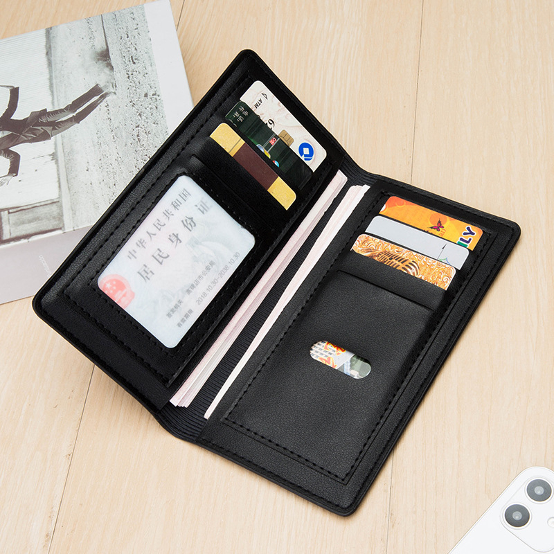 Portofel masculin lung din piele PU, model 3058, imprimeu geometric, brand BAZU, căptușeală din piele