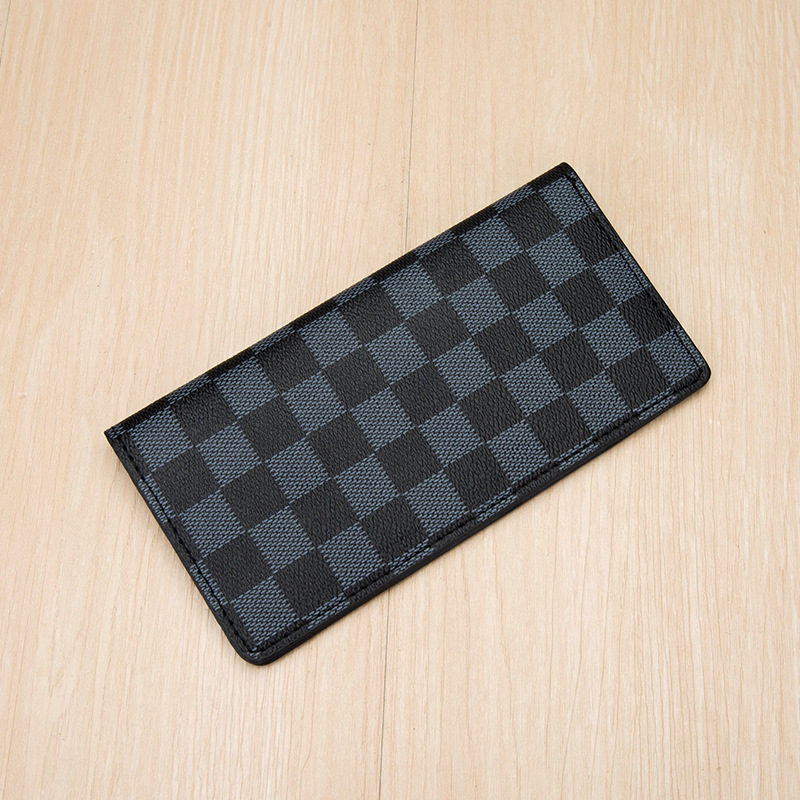 Portofel masculin lung din piele PU, model 3058, imprimeu geometric, brand BAZU, căptușeală din piele