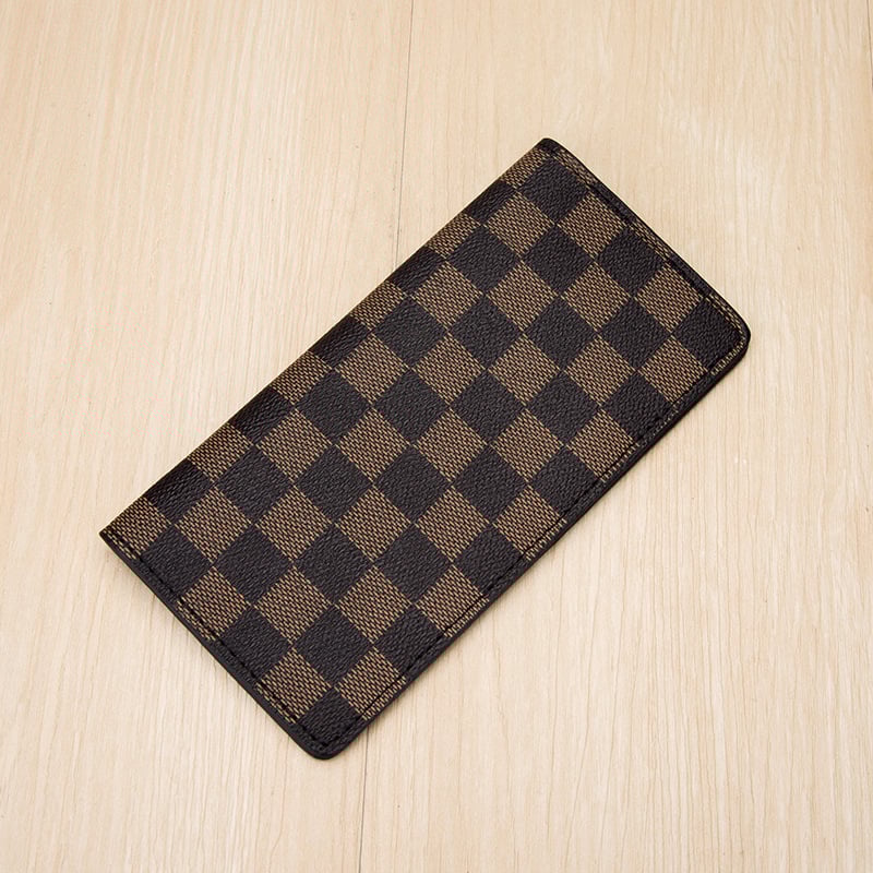 Portofel masculin lung din piele PU, model 3058, imprimeu geometric, brand BAZU, căptușeală din piele