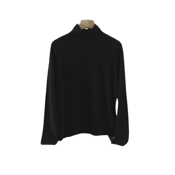 Кашмирен пуловер, полу висока яка, свободен силует, дълги ръкави (95% кашмир, пуловер)