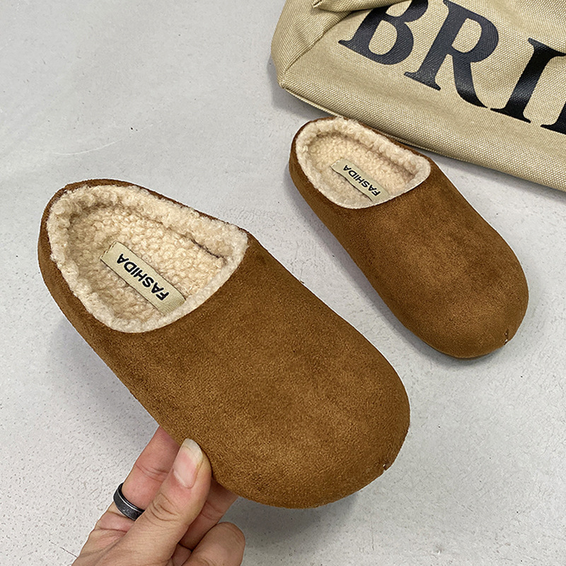 Dječje slip-on kućne papuče, fleece unutarnja podstava, PU gornji dio, TPR potplat, protuklizne, uzrast 4-16 godina