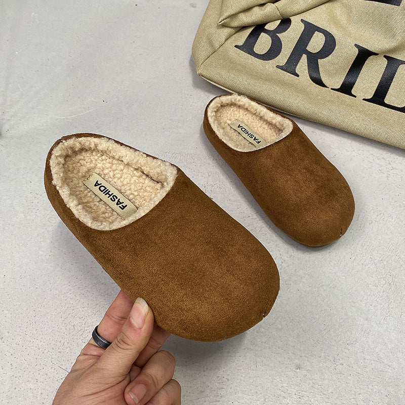 Dječje slip-on kućne papuče, fleece unutarnja podstava, PU gornji dio, TPR potplat, protuklizne, uzrast 4-16 godina
