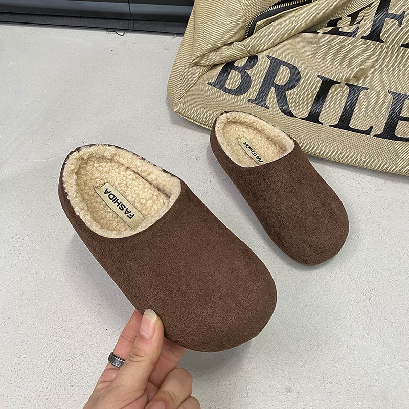 Dječje slip-on kućne papuče, fleece unutarnja podstava, PU gornji dio, TPR potplat, protuklizne, uzrast 4-16 godina