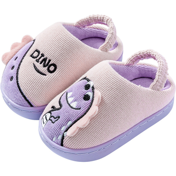 Pamukaste dječje papuče s karikaturalnim uzorkom, pletena gornja, TPR đon, tople, protuklizne, za uzrast 1-6 godina