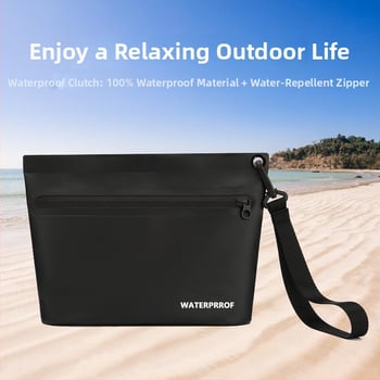 Geantă impermeabilă de voiaj cu separare umed-uscat, gentuță de cosmetică portabilă din plasă PVC, capacitate 2L